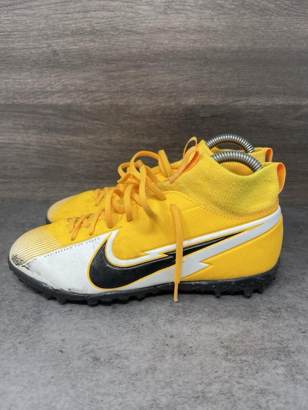 Nike Mercurial Superfly 7 Academy TF Kids Size 4.5Y Yellow Soccer Shoes